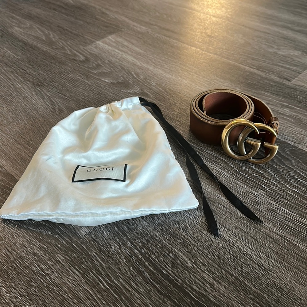 Brown Leather Gucci Belt